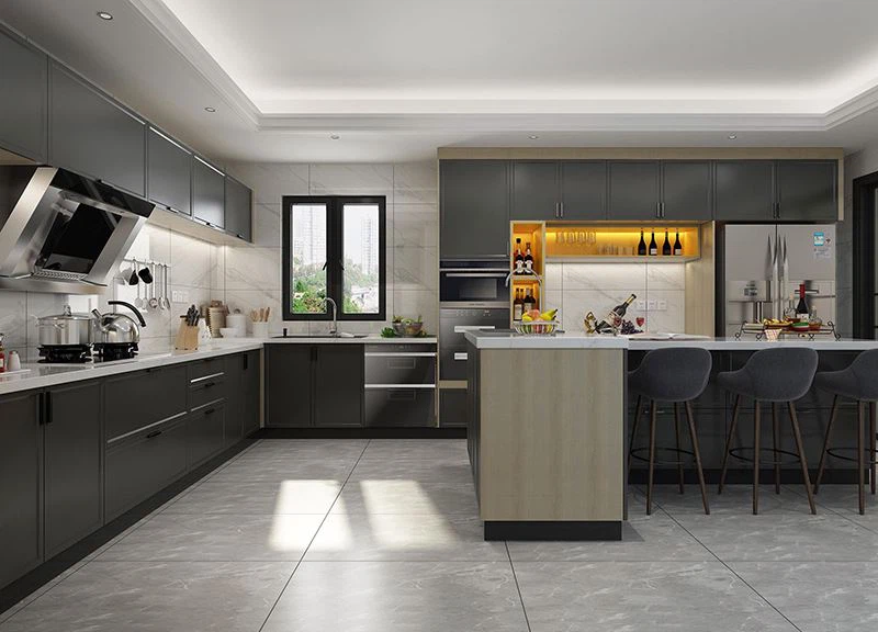 Matte Black Kitchen Cabinet