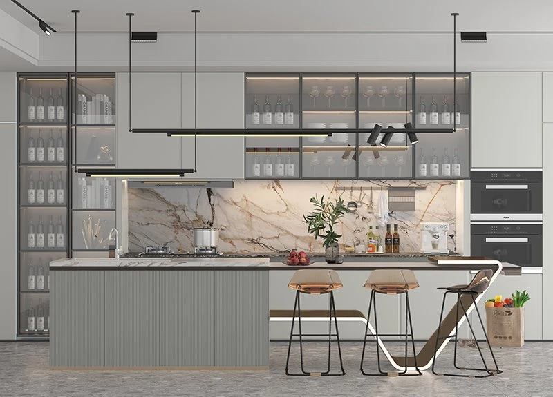 light grey vinyl kitchen cabinet (2)
