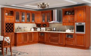 Lemari Dapur Veneer Kayu