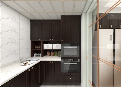 Lemari Dapur Membran Walnut